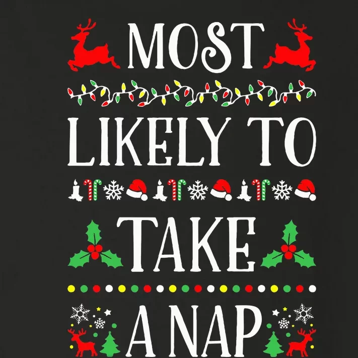 Most Likely To Take A Nap Funny Christmas Toddler Long Sleeve Shirt