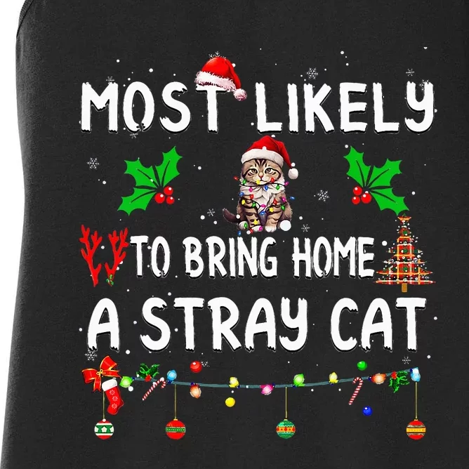 Most Likely To Bring Home Stray Cat Family Matching Women's Racerback Tank