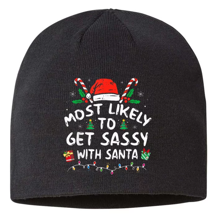 Most Likely To Get Sassy with Santa Family Xmas 8 1/2in Sustainable Knit Beanie