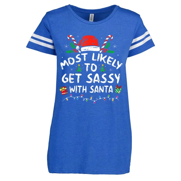 Most Likely To Get Sassy with Santa Family Xmas Enza Ladies Jersey Football T-Shirt