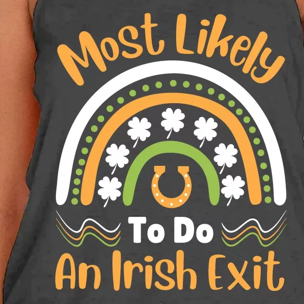 Most Likely To Do An Irish Exit Women's Knotted Racerback Tank