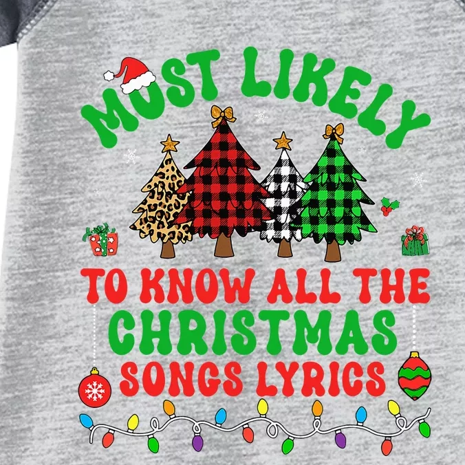 Most Likely To Know All The Christmas Songs Infant Baby Jersey Bodysuit