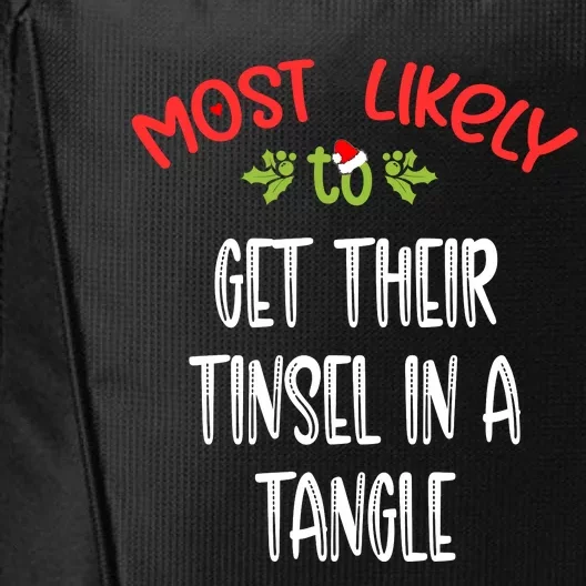 Most Likely To Christmas Get Their Tinsel In A Tangle Family Group City Backpack