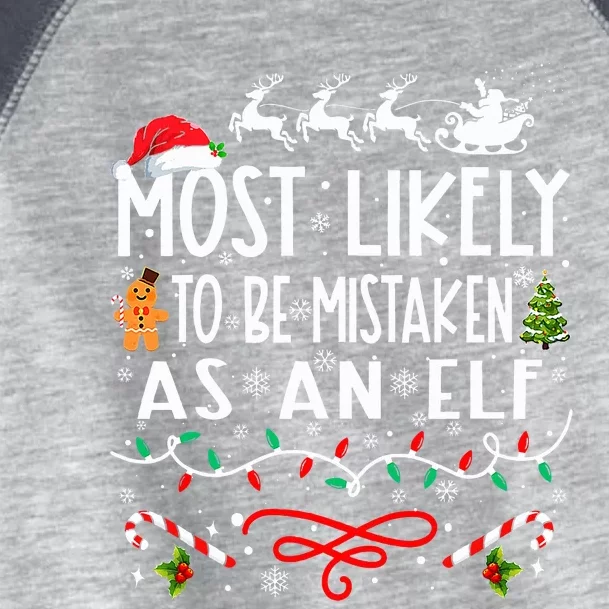 Most Likely To Be Mistaken As An Elf Family Christmas Toddler Fine Jersey T-Shirt