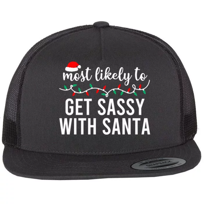 Most Likely To Christmas Shirt Matching Family Pajamas Funny Flat Bill Trucker Hat