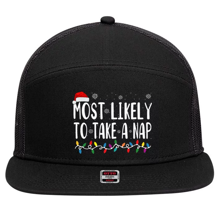 Most Likely Take A Nap 7 Panel Mesh Trucker Snapback Hat