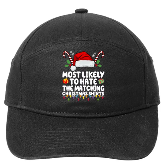 Most Likely To Hat The Matching Christmas Shirts 7-Panel Snapback Hat