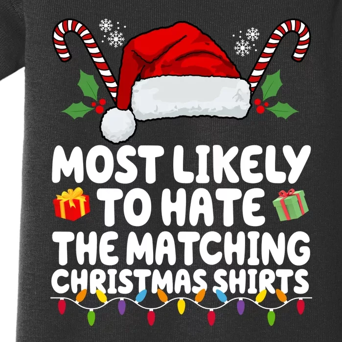 Most Likely To Hat The Matching Christmas Shirts Baby Bodysuit