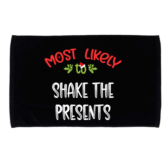 Most Likely To Christmas Shake The Presents Family Group Microfiber Hand Towel