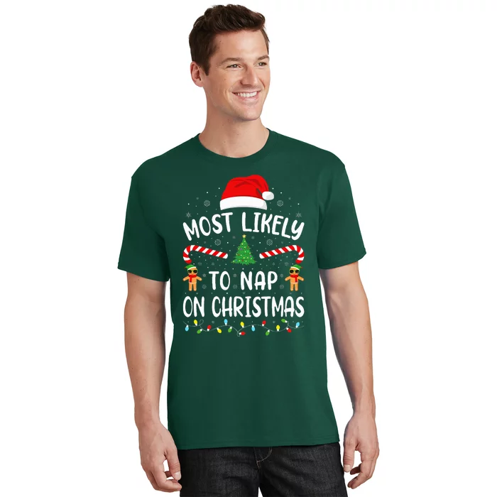 Most Likely To Nap On Christmas Squad Family Joke Costume T-Shirt