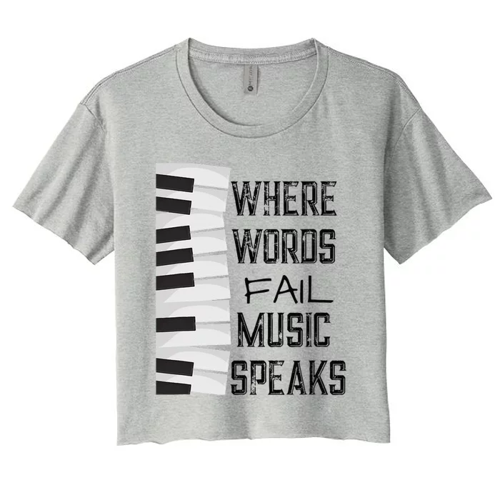 Music Lovers Themed Gift Tee Women's Crop Top Tee