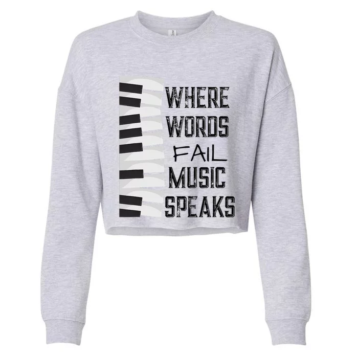 Music Lovers Themed Gift Tee Cropped Pullover Crew