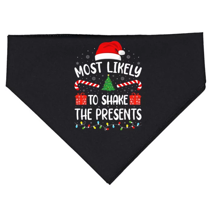 Most Likely To Shake The Presents squad family Christmas USA-Made Doggie Bandana