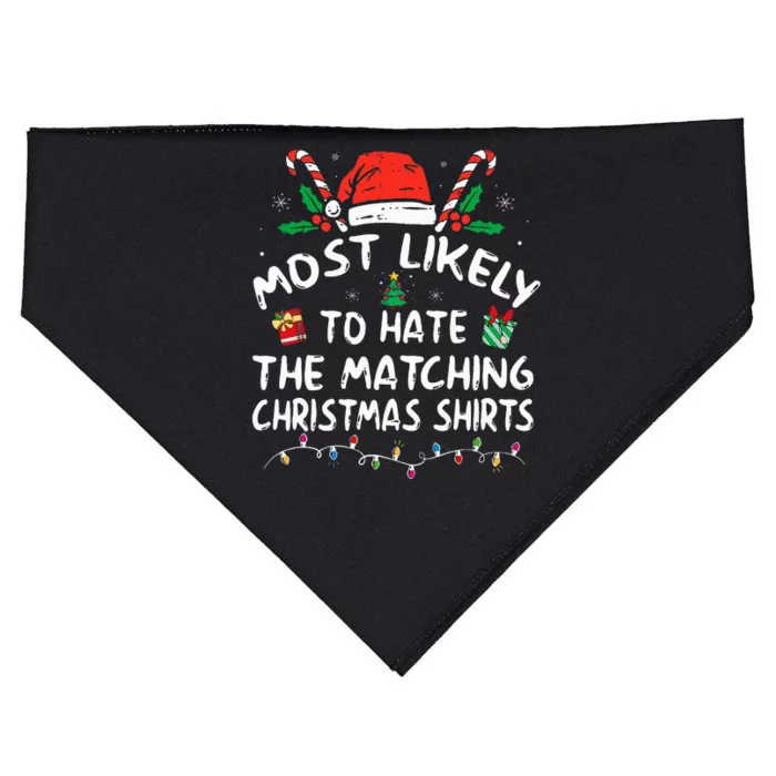 Most Likely To Hate Matching Christmas Funny Family Matching USA-Made Doggie Bandana