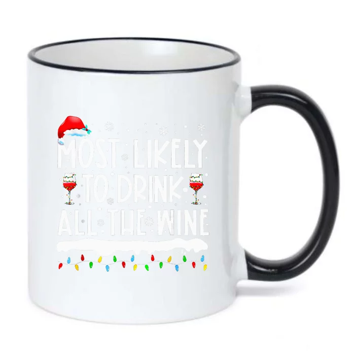 Most Likely To Drink All The Wine Family Matching Black Color Changing Mug