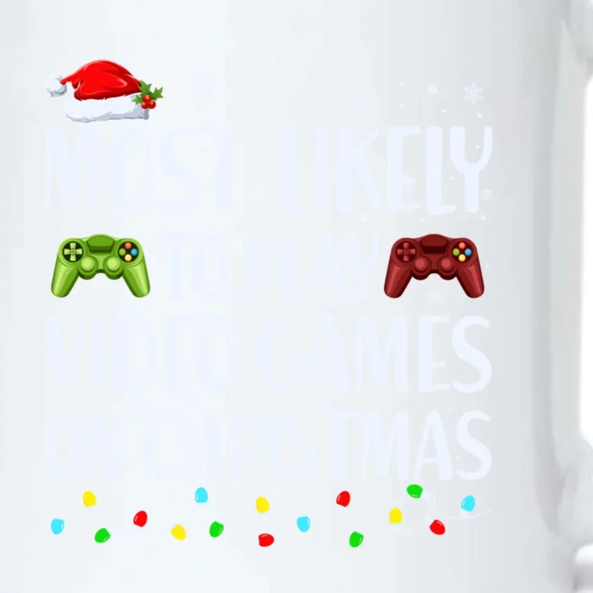 Most Likely To Play Video Games On Christmas Gift Black Color Changing Mug