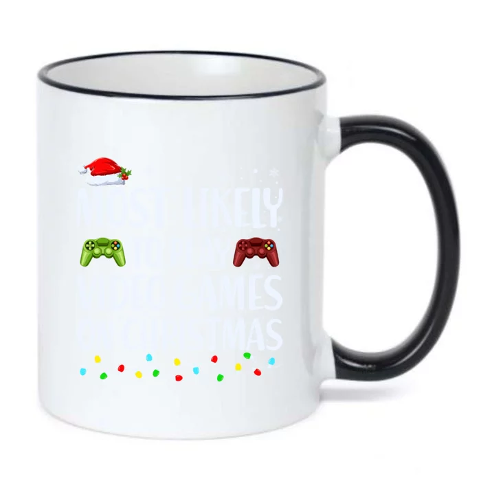 Most Likely To Play Video Games On Christmas Gift Black Color Changing Mug