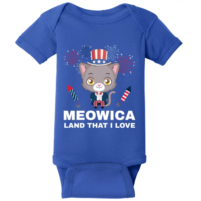 Meowica Land That I Love Usa Gift Baby Bodysuit