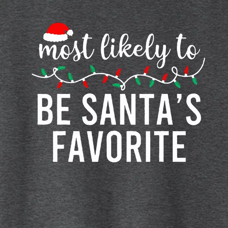 Most Likely To Christmas Matching Family Pajamas Funny Women's Crop Top Tee