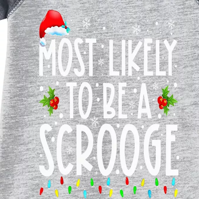 Most Likely To Be A Scrooge Funny Family Matching Christmas Infant Baby Jersey Bodysuit