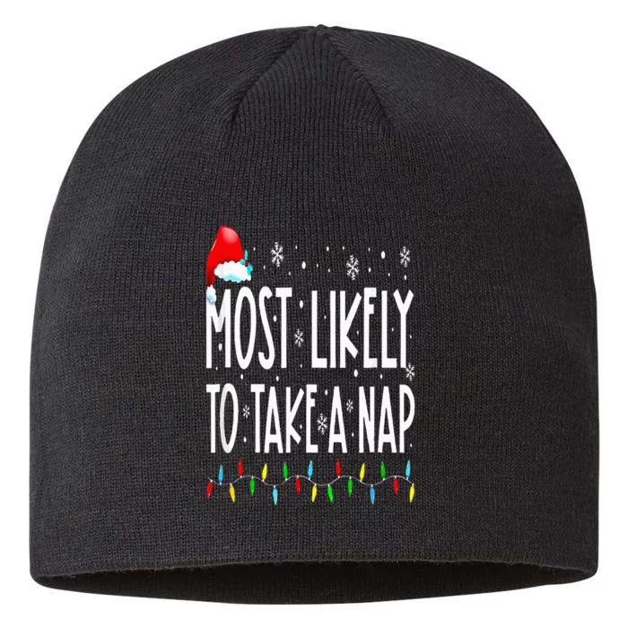 Most Likely To Take A Nap Family Matching Christmas 8 1/2in Sustainable Knit Beanie