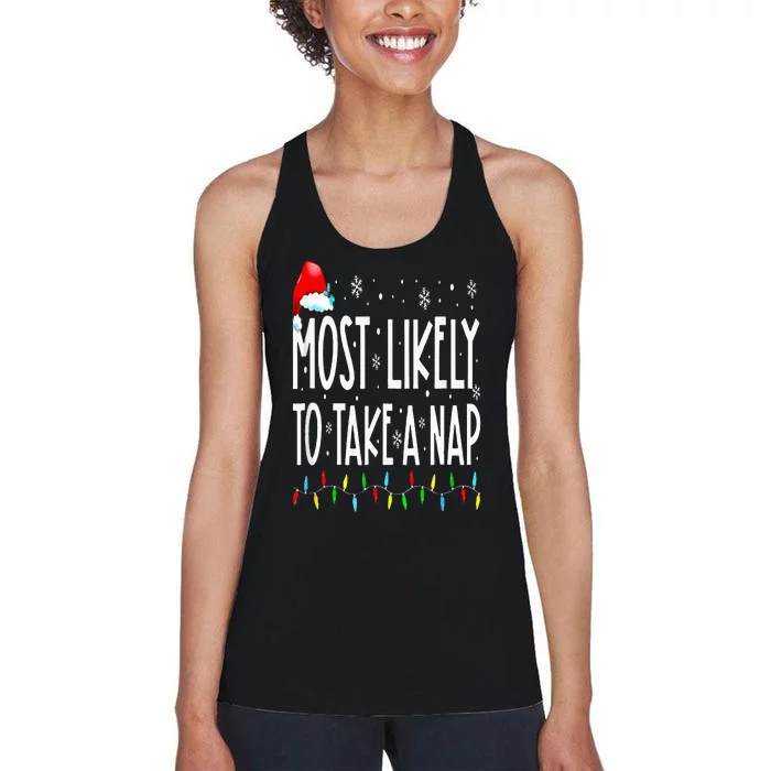 Most Likely To Take A Nap Family Matching Christmas Women's Racerback Tank