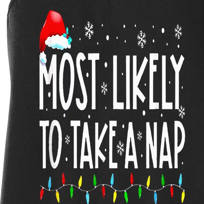 Most Likely To Take A Nap Family Matching Christmas Women's Racerback Tank