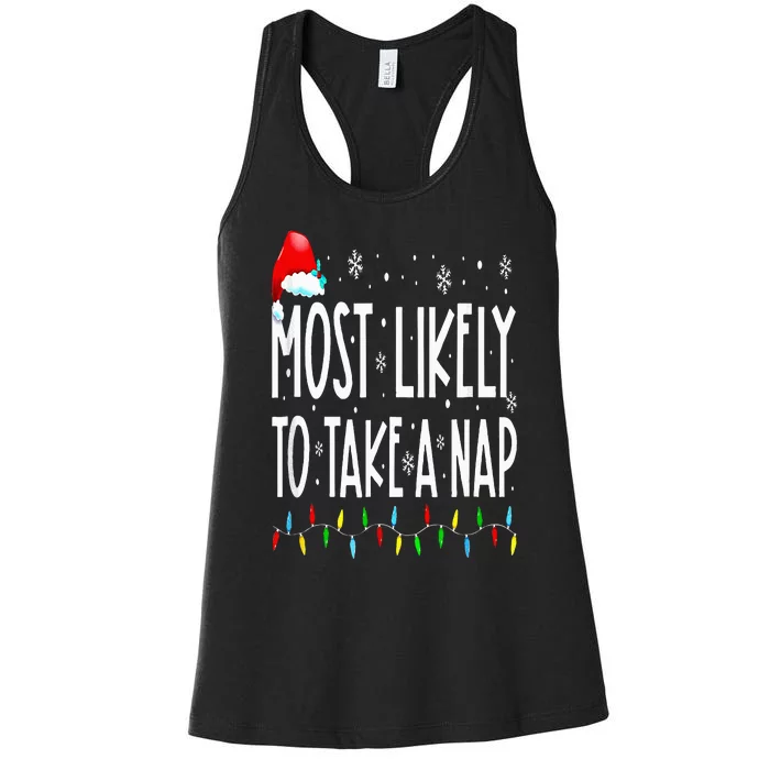 Most Likely To Take A Nap Family Matching Christmas Women's Racerback Tank