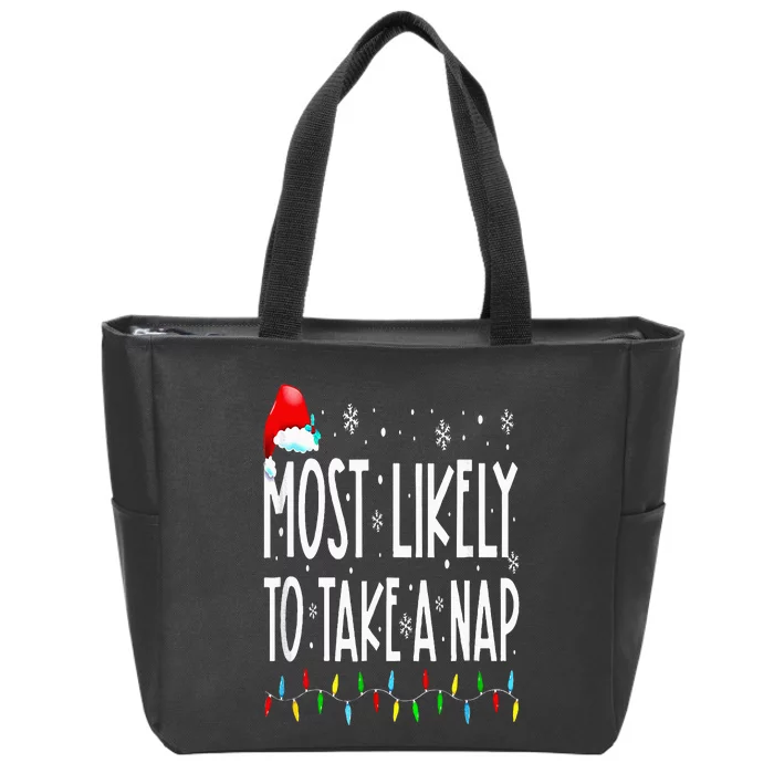 Most Likely To Take A Nap Family Matching Christmas Zip Tote Bag