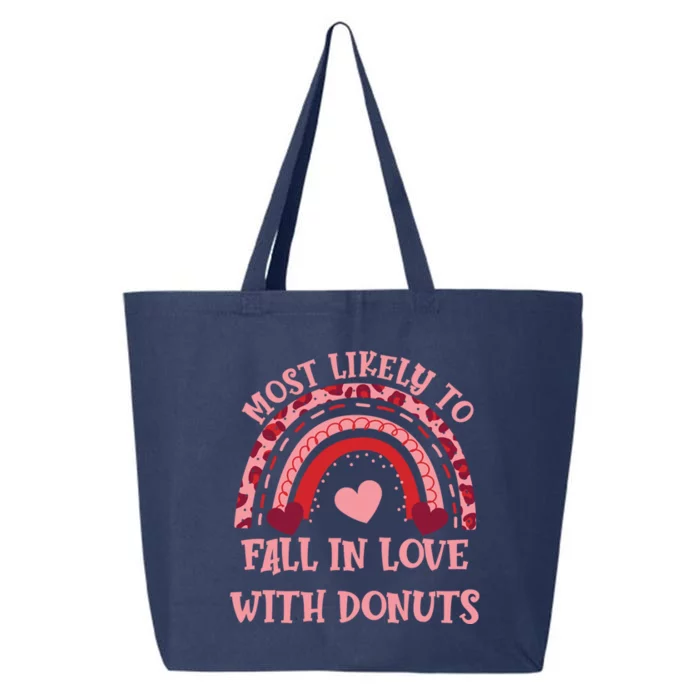 Most Likely To Fall In Love With Donuts Funny Valentines Day Great Gift 25L Jumbo Tote