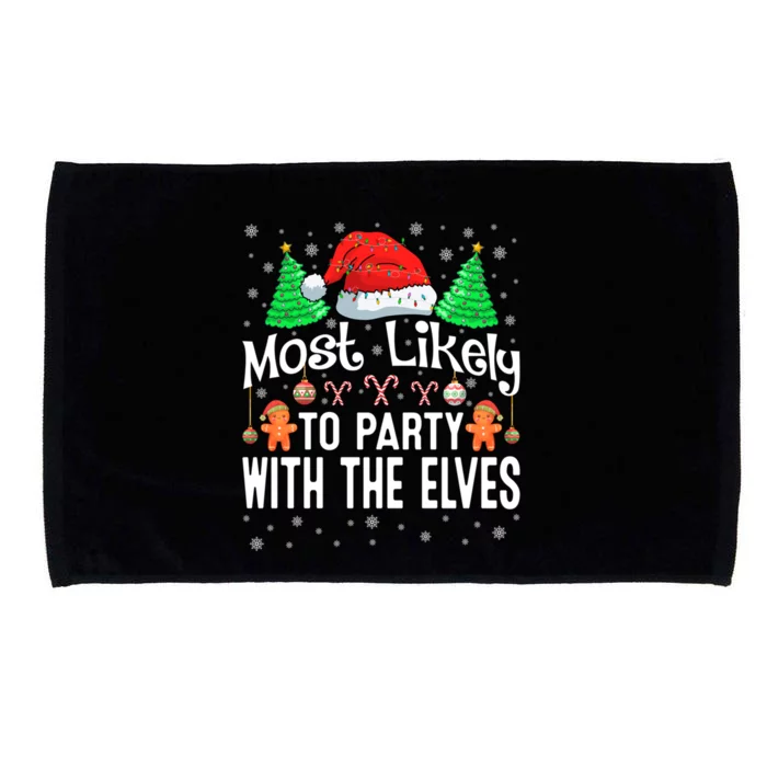 Most Likely To Party Christmas Matching Microfiber Hand Towel