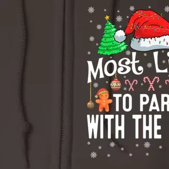 Most Likely To Party Christmas Matching Full Zip Hoodie