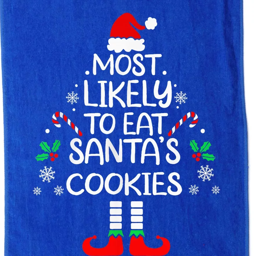 Most Likely To Eat Santas Cookies Christmas Family Matching Platinum Collection Golf Towel