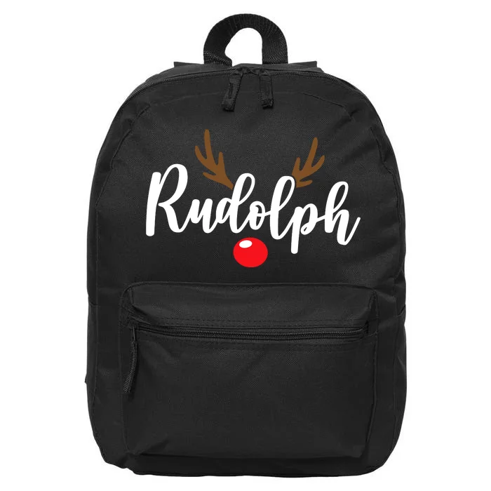 Most Likely To Try Ride Rudolph Funny Couples Christmas 16 in Basic Backpack