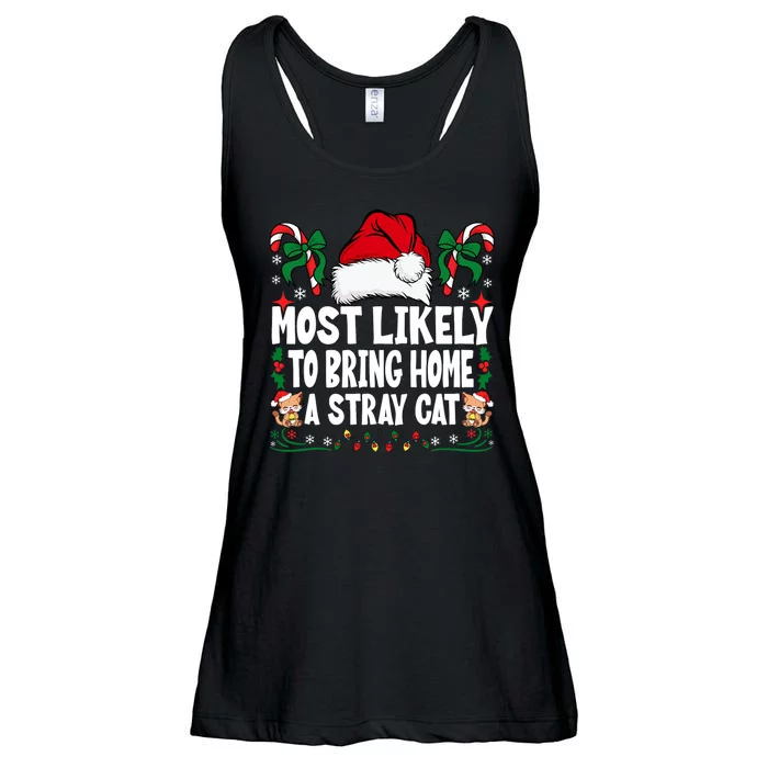 Most Likely To Bring Home A Stray Cat Matching Christmas Ladies Essential Flowy Tank