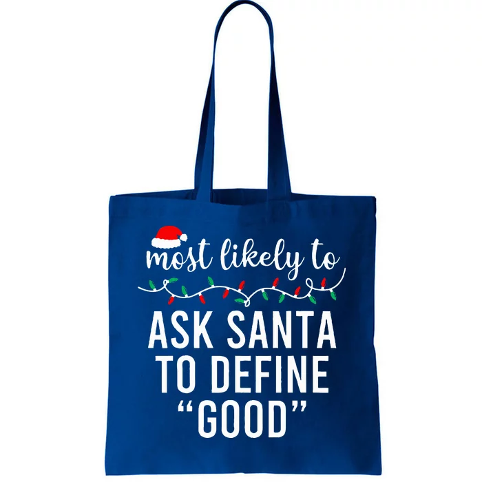 Most Likely To Christmas Matching Family Pajamas Funny Tote Bag