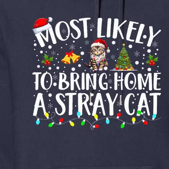 Most Likely To Bring Home A Stray Cat Matching Christmas Premium Hoodie