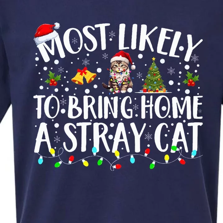 Most Likely To Bring Home A Stray Cat Matching Christmas Sueded Cloud Jersey T-Shirt