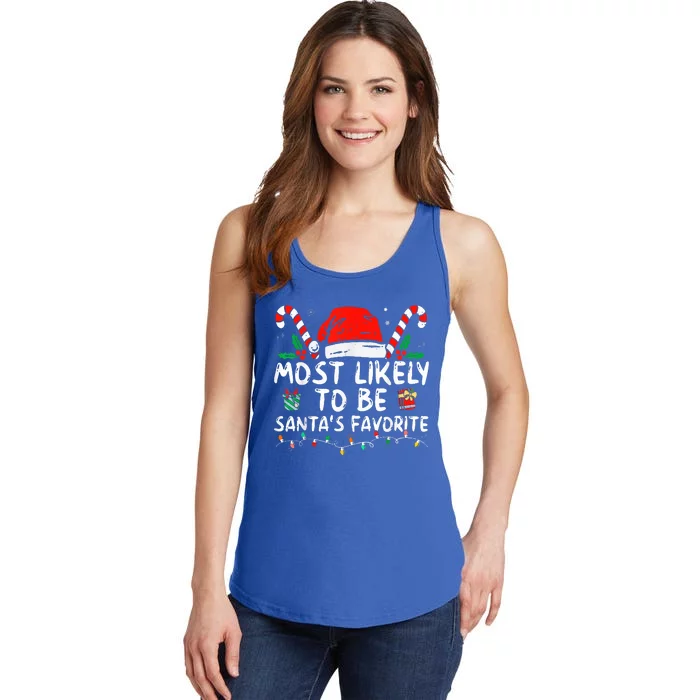 Most Likely To Christmas Be Santa's Favorite Matching Family Ladies Essential Tank