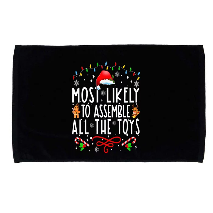 Most Likely To Assemble All The Toys Christmas Pajamas Microfiber Hand Towel