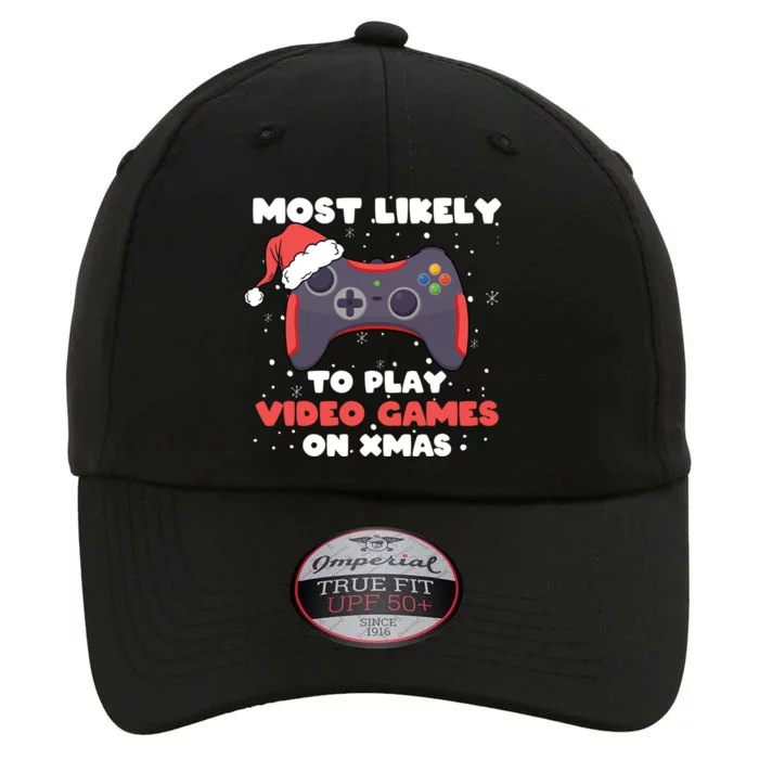 Most Likely To Play Video Games On Christmas Xmas Family Gift The Original Performance Cap