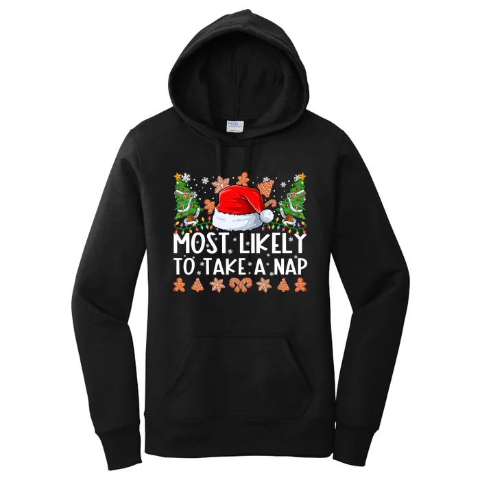 Most Likely To Take A Nap Christmas Shirts For Family Women's Pullover Hoodie