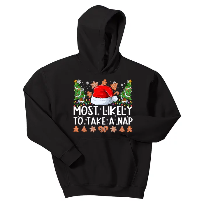 Most Likely To Take A Nap Christmas Shirts For Family Kids Hoodie