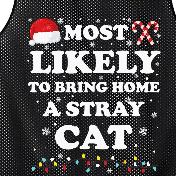 Most Likely To Bring Home A Stray Cat Matching Family Mesh Reversible Basketball Jersey Tank