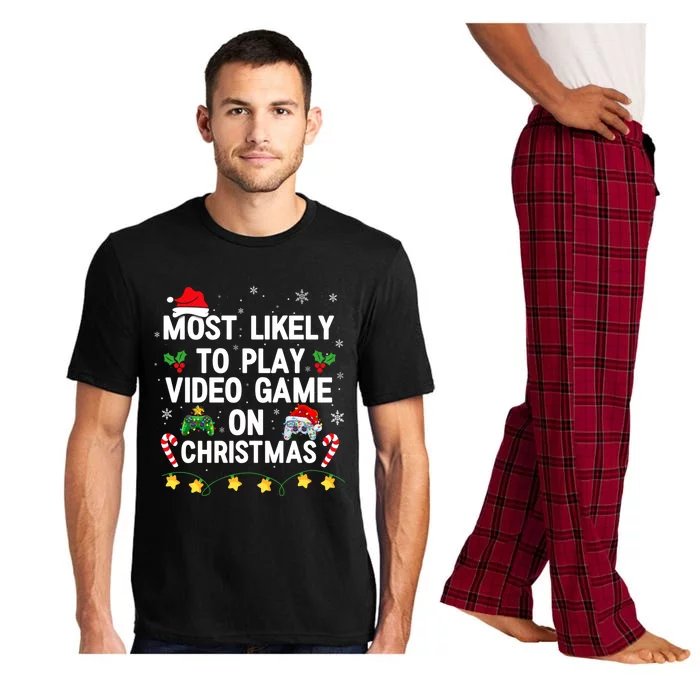 Most Likely To Play Video Games On Gaming Christmas Gift Pajama Set