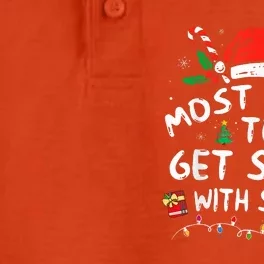 Most Likely To Get Sassy with Santa Funny Family Christmas Dry Zone Grid Performance Polo