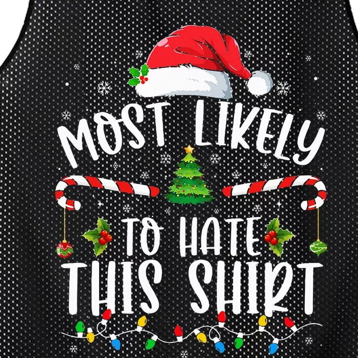 Most Likely To Hate This Family Matching Christmas Mesh Reversible Basketball Jersey Tank