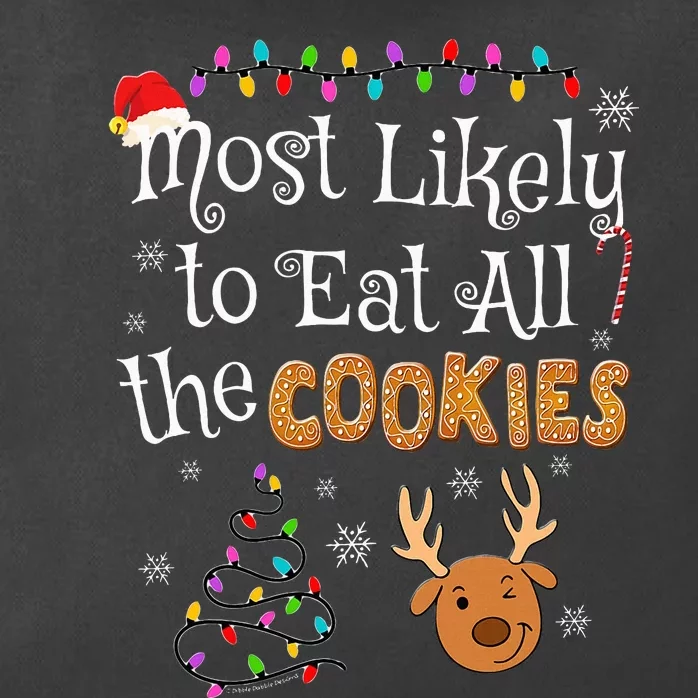 Most Likely To Eat All the Cookies Funny xmas Zip Tote Bag