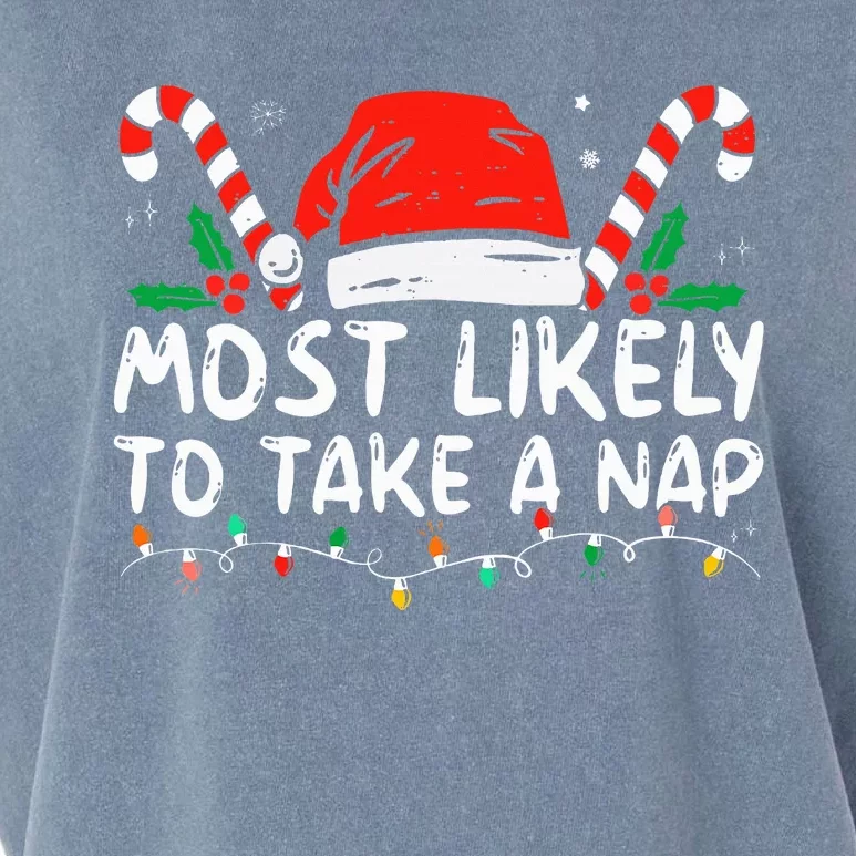 Most Likely To Take A Nap Family Matching Christmas Garment-Dyed Women's Muscle Tee