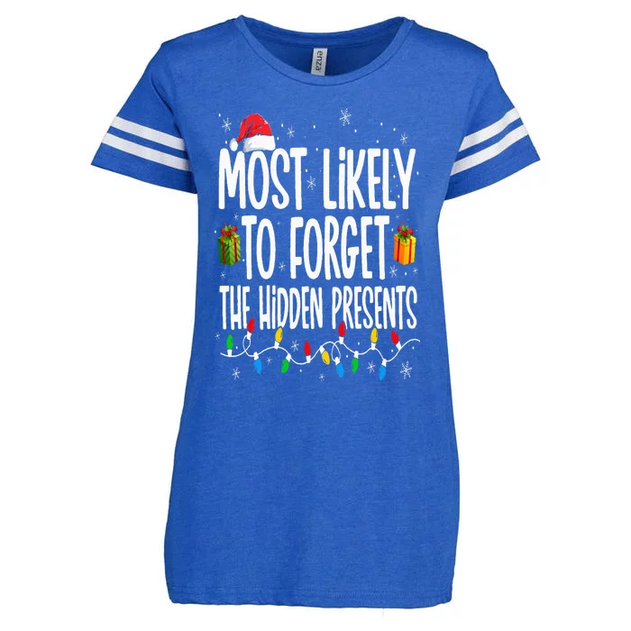 Most Likely To Forget The Hidden Presents Family Christmas Enza Ladies Jersey Football T-Shirt